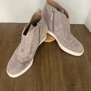 Linea ‎ Paolo Felicia Wedge Sneakers Gray Suede